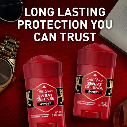 Old Spice Sweat Defense Antiperspirant & Deodorant for Men, 24/7 Ultimate Sweat Protection, Long Lasting Scent, Soft Solid, Swagger with Cedarwood Scent, 2.6 oz (Pack of 12)