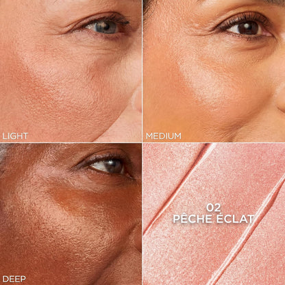 L'Oreal Paris True Match Hyaluron Tinted Balm Embellisher, Buildable Cream Blush and Highlighter Makeup for Radiant Skin, Hydrating, Lightweight, Non-Comedogenic Formula, Peche Eclat