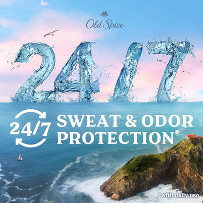 Old Spice Antiperspirant & Deodorant for Men, 24/7 Sweat & Odor Protection, 24/7 Freshness with Long Lasting Scent, Gentle on Skin, Dry Feel, Harbor with Coastal Breeze Scent, 2.6 oz (Pack of 3)