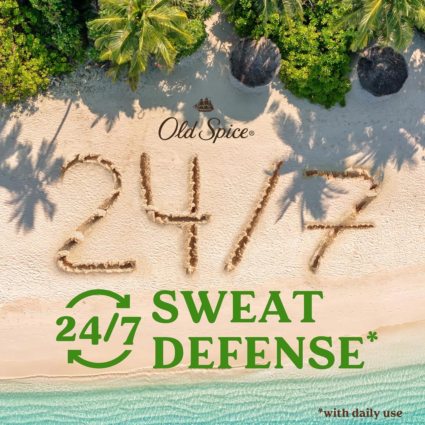 Old Spice Sweat Defense Antiperspirant & Deodorant for Men, 24/7 Ultimate Sweat Protection, Long Lasting Scent, Soft Solid, Fiji with Palm Tree + Coconut Scent, 2.6 oz