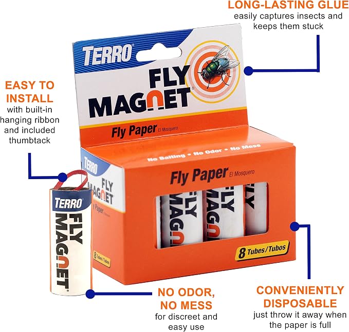 TERRO Fly Magnet 2-Pack, Sticky Fly Paper Traps