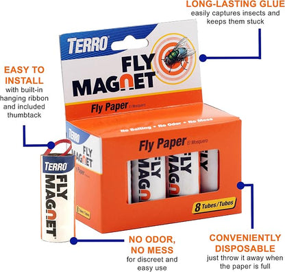 TERRO Fly Magnet 2-Pack, Sticky Fly Paper Traps