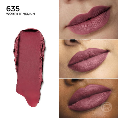 L'Oreal Paris Colour Riche Blurred Matte Lipstick for Moisturized Lips, Lip Makeup with Argan Oil and Vitamin E, Worth It Medium