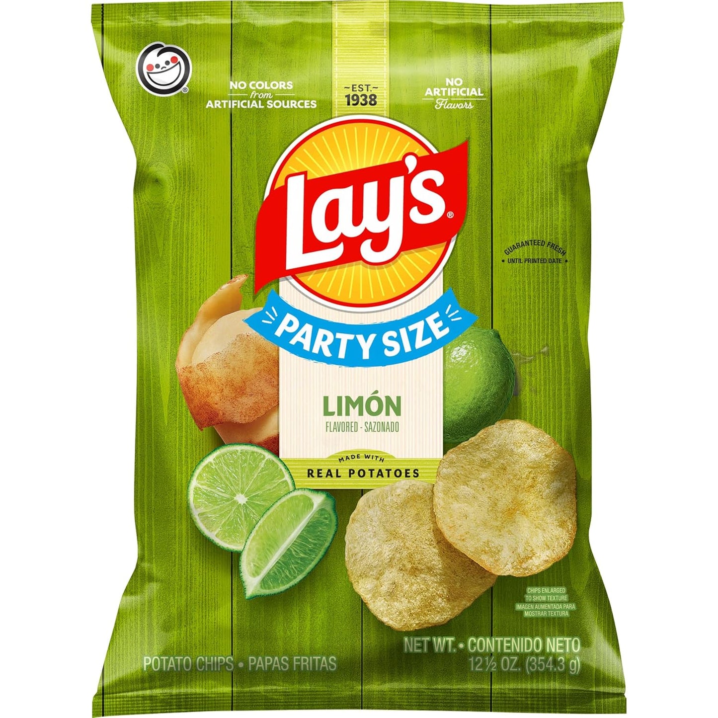 Lay's Potato Chips Limon, 12.5 Oz