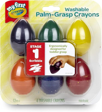 Crayola; My First Crayola; Palm-Grip Crayons; Art Tools; 6 Count; Designed for Toddlers