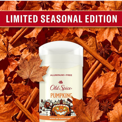 Old Spice Aluminum Free Deodorant for Men, Fallidudes Limited Edition, 24/7 Frightful Freshness and Odor Protection, PumpKing Pumpkin Spice Scent, 3.0 oz