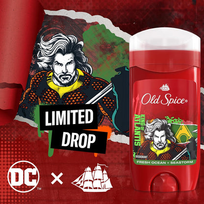 Old Spice Aluminum Free Deodorant for Men, 24/7 Freshness, Long Lasting Protection, Smell Like a Hero, Aquaman, Fresh Ocean and Seastorm Scent, 3 oz