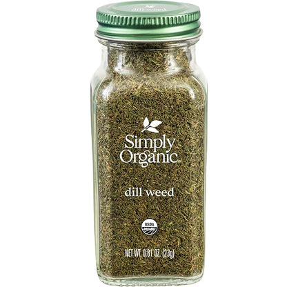 Simply Organic Dill Weed, 0.81 Ounce Bottle, Light and Soft, Delicate Flavor Pairs with Salads, Sauces and Fish, Kosher | Light and Soft, Delicate Flavor Pairs with Salads, Sauces and Fish, Kosher