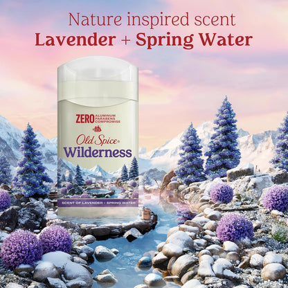 Old Spice Aluminum Free Deodorant for Men, 24/7 Lasting Freshness & Long Lasting Scent, 24/7 Sweat & Odor Protection, Wilderness with Lavender Scent, 3.0 oz (Pack of 3)