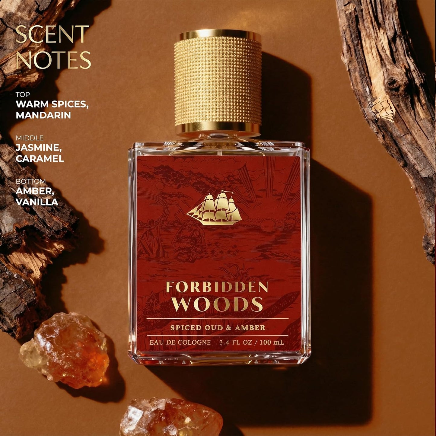 Old Spice Cologne for Men, Premium & Pairable Fragrance Spray, Forbidden Woods with Spiced Oud + Amber Signature Scent, Masculine & Sophisticated for Day & Night Wear, Eau de Cologne, 3.4 fl oz