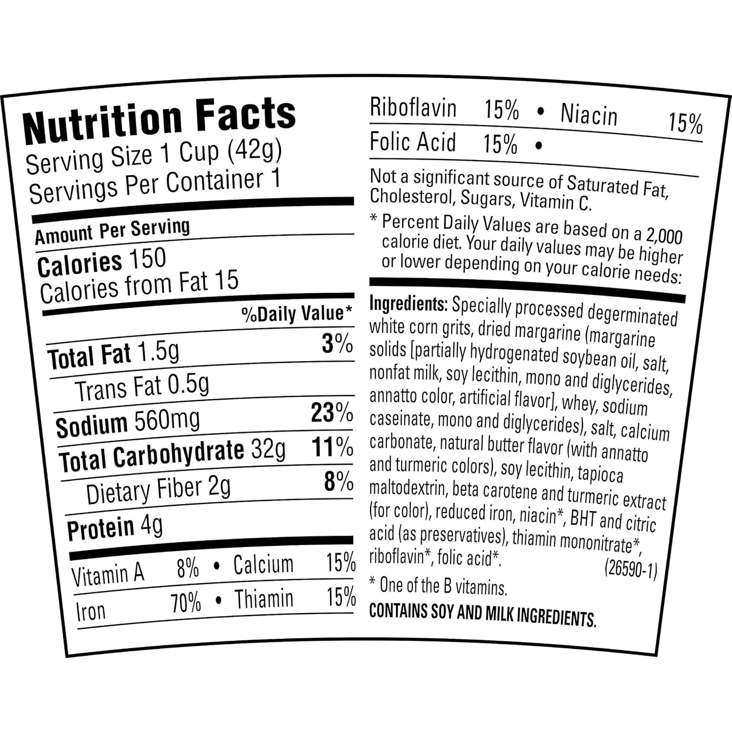 Quaker Instant Grits,Butter Flavor,Breakfast Cereal 1.48 Ounce,(Pack of 24)