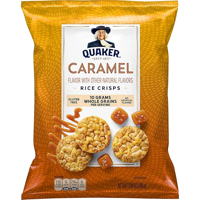 Quaker Rice Crisps, Caramel Corn, 7.04 oz Bag