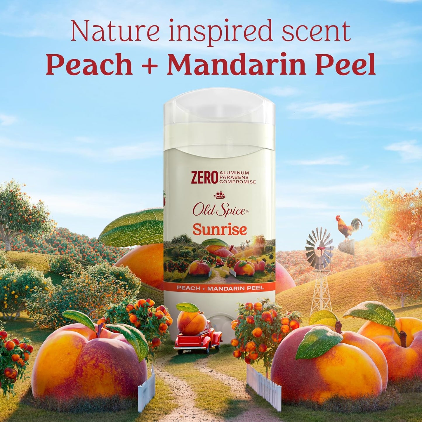 Old Spice Aluminum Free Deodorant for Men, 24/7 Lasting Freshness & Long Lasting Scent, 24/7 Sweat & Odor Protection, Sunrise with Peach + Mandarin Peel Scent, 3.0 oz