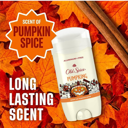 Old Spice Aluminum Free Deodorant for Men, Fallidudes Limited Edition, 24/7 Frightful Freshness and Odor Protection, PumpKing Pumpkin Spice Scent, 3.0 oz