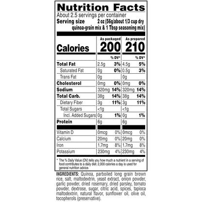 Quaker Near East Quinoa and Brown Rice Blend, Rosemary and Olive Oil 4.9 Ounce (Pack of 6 Boxes)