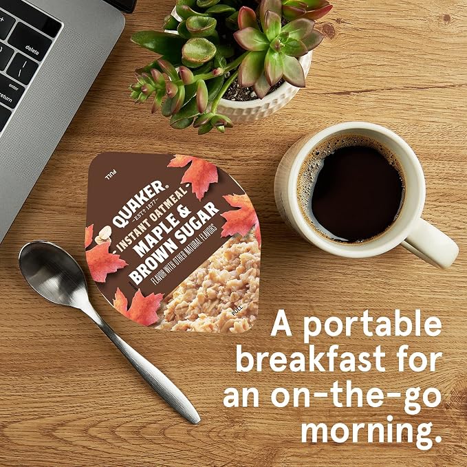 Quaker Instant Oatmeal Express Cups Protein Maple Brown Sugar