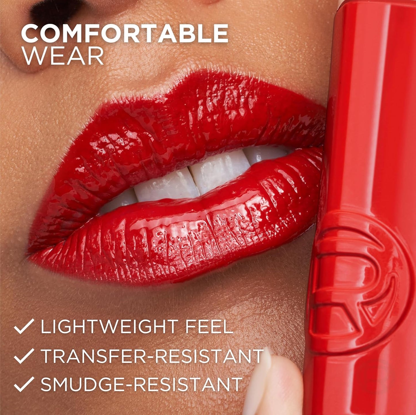 L'Oreal Paris Infallible Lacque Resistance Liquid Lipstick, 16HR Long Lasting Lip Makeup with Lacquer-Like Shine and Zero Transfer, 410, Rouge Poppy