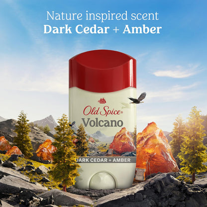 Old Spice Antiperspirant & Deodorant for Men, 24/7 Sweat & Odor Protection, 24/7 Freshness with Long Lasting Scent, Gentle on Skin, Dry Feel, Volcano with Charcoal Scent, 2.6 oz (Pack of 3)