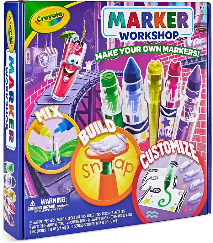Crayola Marker Maker Kit for Kids (20 Markers), DIY Scented, Emoji, Broad & Fine Tip Markers, Arts & Crafts, Gifts for Boys & Girls, Ages 6+