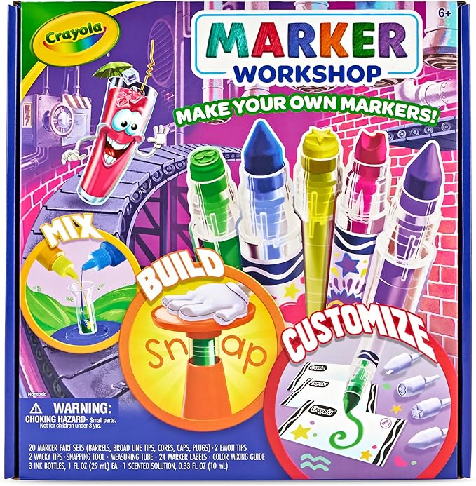 Crayola Marker Maker Kit for Kids (20 Markers), DIY Scented, Emoji, Broad & Fine Tip Markers, Arts & Crafts, Gifts for Boys & Girls, Ages 6+
