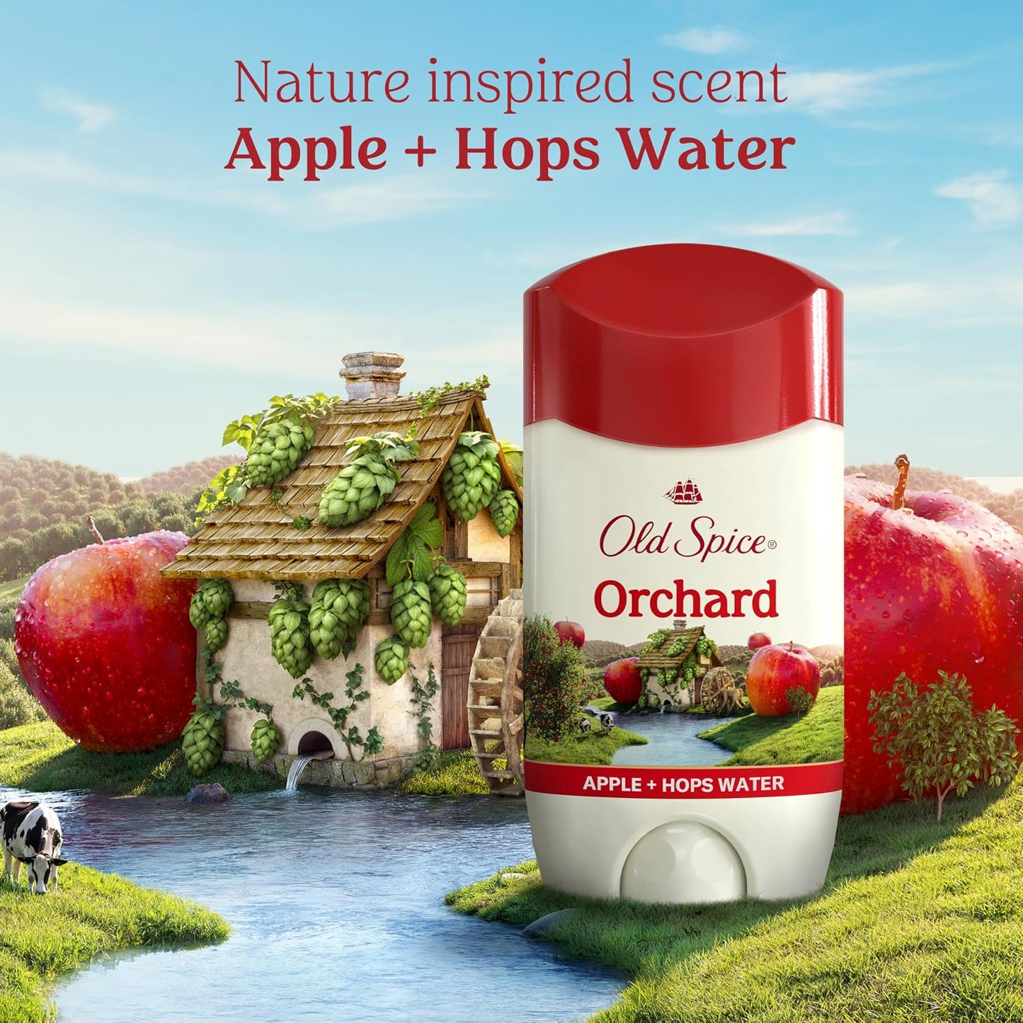 Old Spice Dry Feel Antiperspirant Deodorant for Men, 24/7 Long Lasting Freshness, 24/7 Sweat & Odor Protection, Gentle on Skin with Skin Conditioners, Orchard with Apple & Hops Water Scent, 2.6 oz