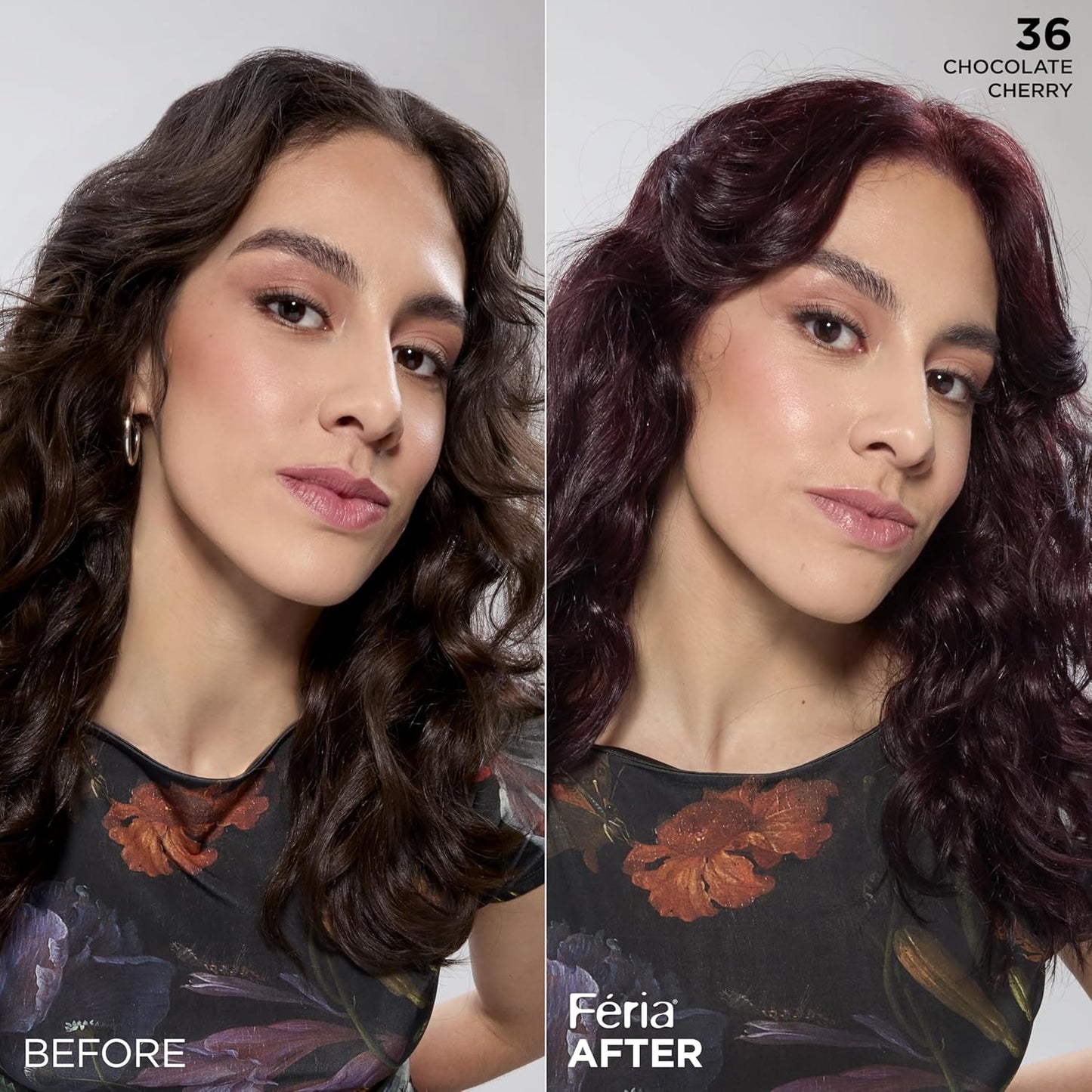 L'Oreal Paris Feria Multi-Faceted Shimmering Permanent Hair Color, Chocolate Cherry, Hair Dye Kit, Pack of 2