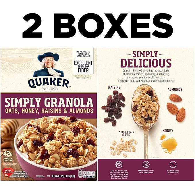 Quaker Simply Granola Honey & Raisin, 24.1 Oz (Pack of 2)