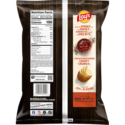 Lay's Barbecue Flavored Potato Chips, 12.5 Oz