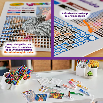 Crayola Wixels Animals Activity Kit, Pixel Art Coloring Set, Gift for Kids, Ages 6, 7, 8, 9