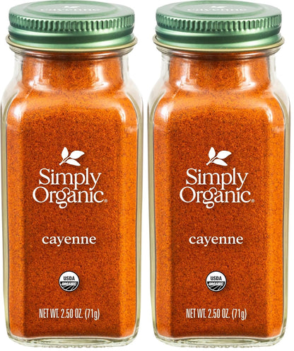 Simply Organic Cayenne Pepper, 2.89 Ounce, Pure, Organic Cayenne Peppers, No GMO's, Kosher Certified (Pack of 2)
