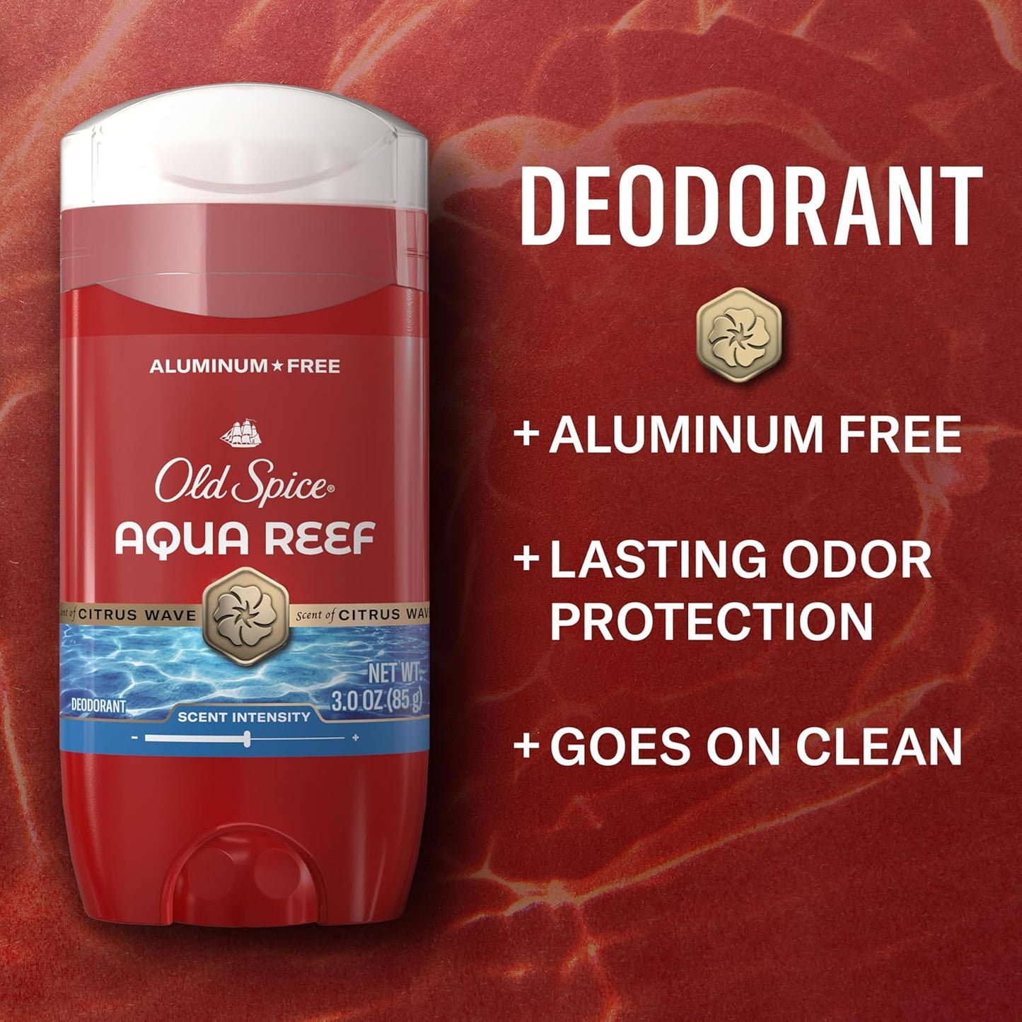Old Spice Aluminum Free Deodorant for Men, 24/7 Odor Protection, 24/7 Freshness & Lasting Scent, Aqua Reef with Cypress Scent, 3.0 oz
