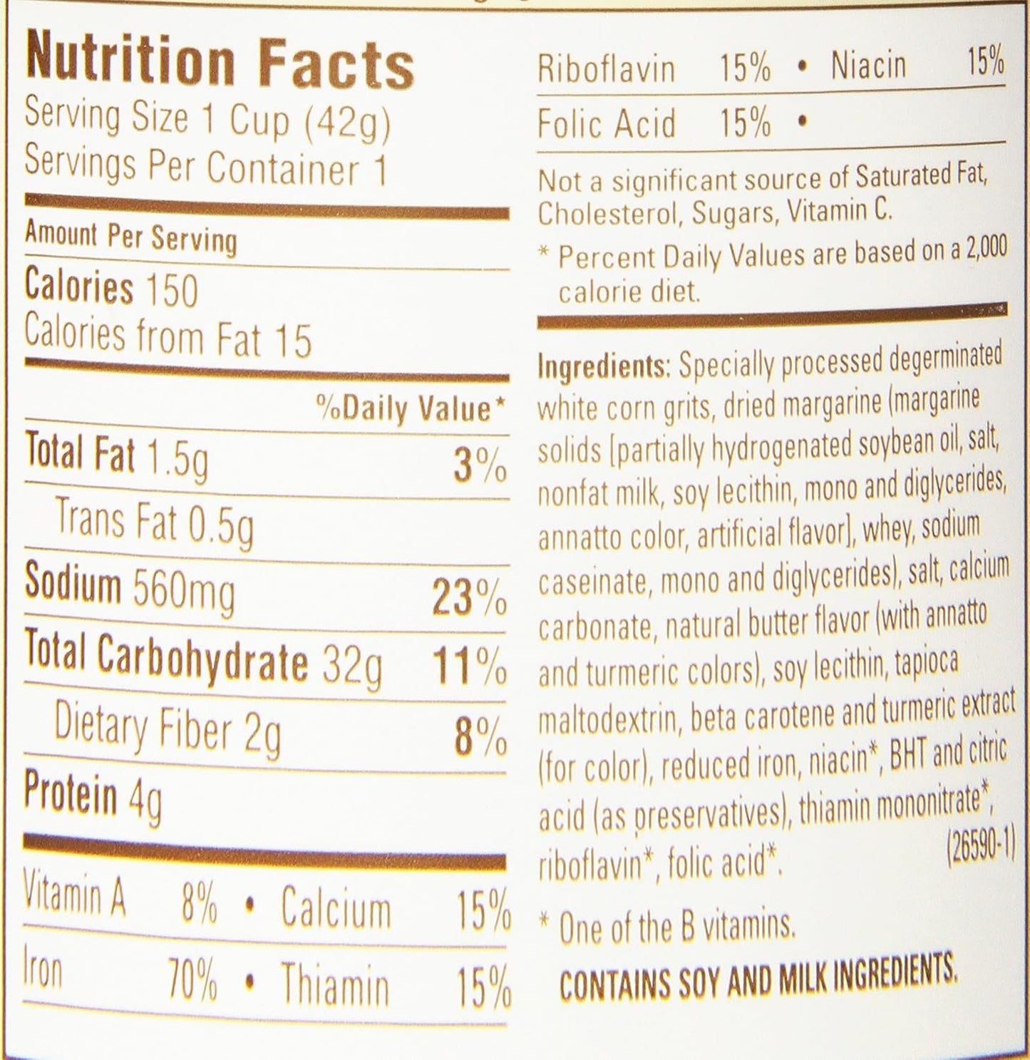 Quaker Instant Grits,Butter Flavor,Breakfast Cereal 1.48 Ounce,(Pack of 24)