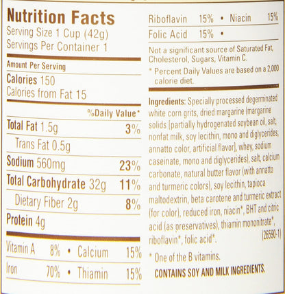 Quaker Instant Grits,Butter Flavor,Breakfast Cereal 1.48 Ounce,(Pack of 24)