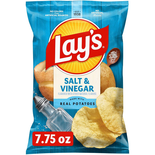 Lay's Potato Chips, Salt & Vinegar, 7.75 Oz