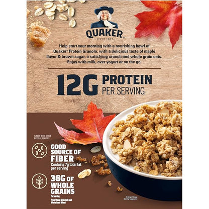 Quaker Protein Granola, Maple and Brown Sugar, 18oz