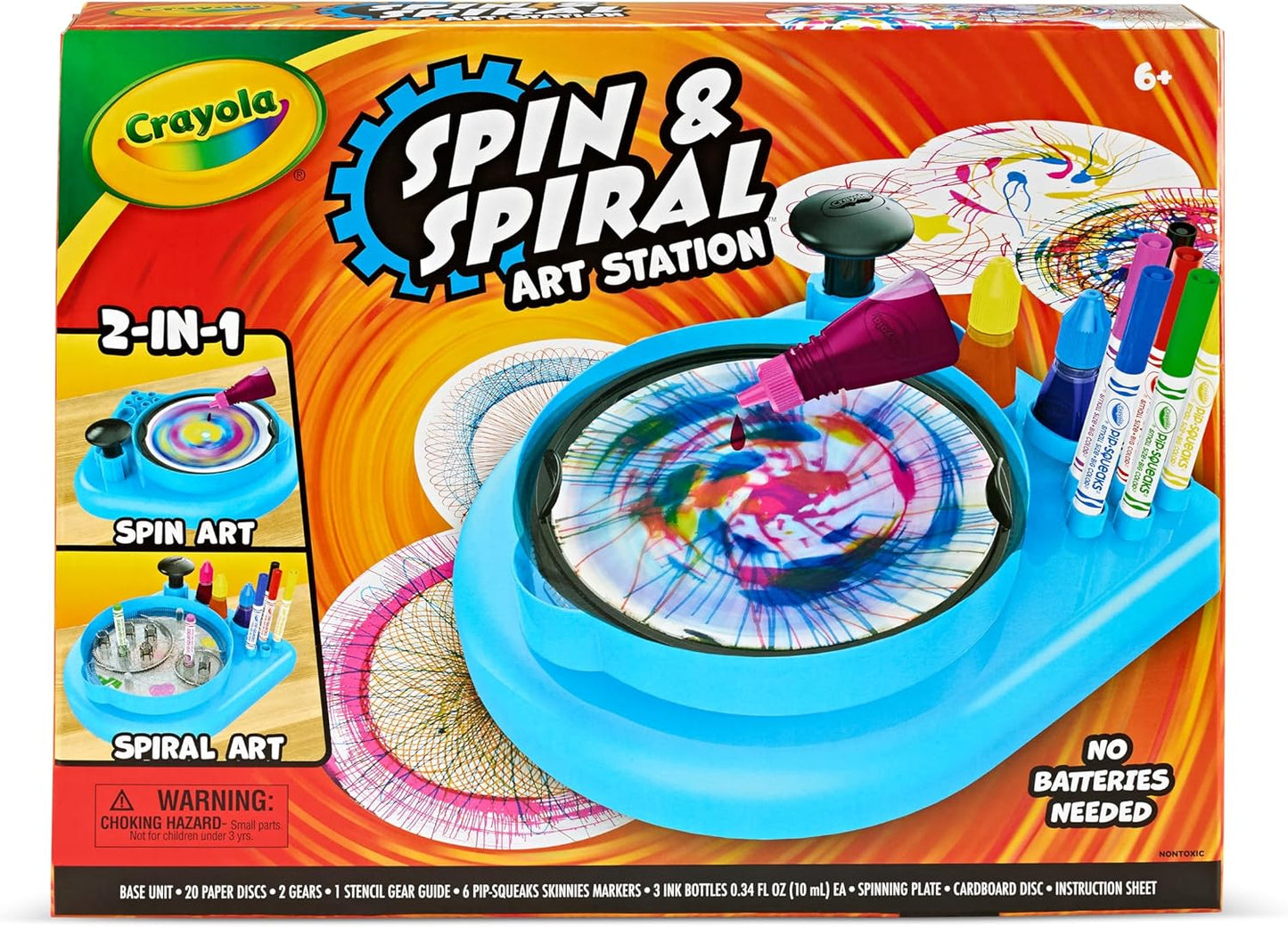 Crayola Spin & Spiral Art Station, Spin Art Machine, Arts & Crafts for Kids Ages 6, 7, 8, 9