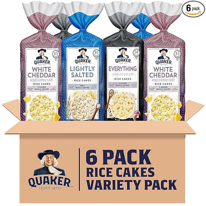 Quaker Large Rice Cakes, 3 Flavor Topper Variety Pack, Pack of 6