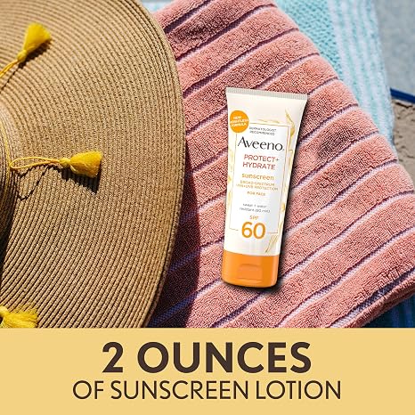 Aveeno Protect + Hydrate SPF 60 Face Sunscreen, Prebiotic Oat, 2 fl oz