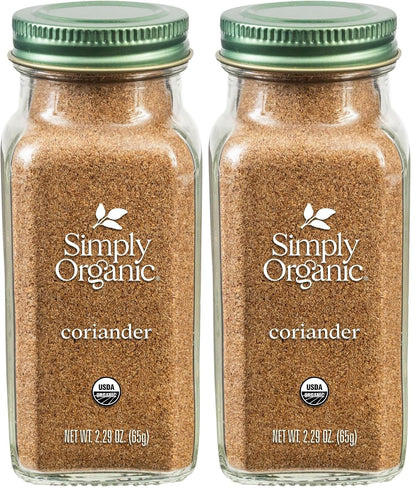 Simply Organic Ground Coriander Seed, Rich, Warm Earthy Yet Fruity Flavor, Bright Aroma, Slight Citrus Undertones, 2.29 Ounce (Pack of 2)