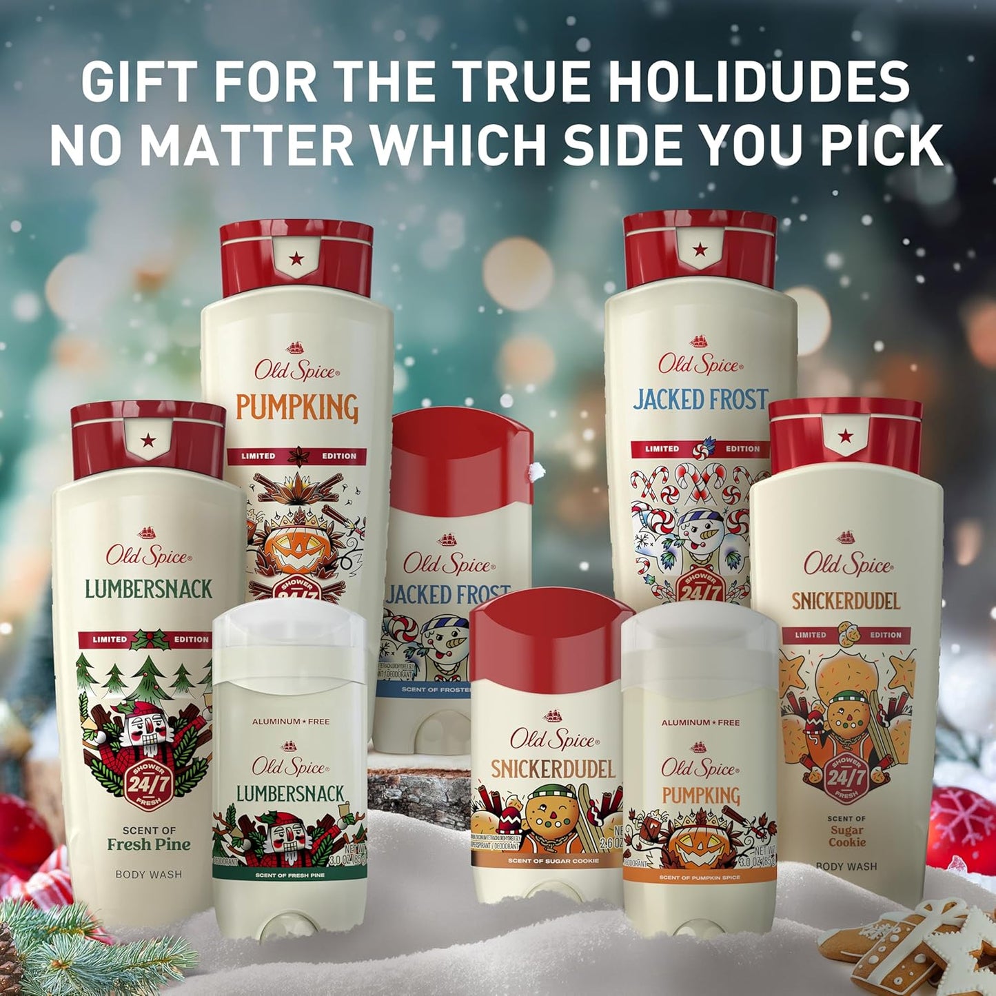Old Spice Body Wash for Men, Holidudes Holiday Edition, 24/7 Holiday Freshness, Lasting Scent and Rich Lather, Stocking Stuffer, Jacked Frost Frosted Mint Scent, 16 oz