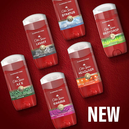 Old Spice Aluminum Free Deodorant for Men, 24/7 Odor Protection, 24/7 Signature Scent & Lasting Freshness, Goes on Clean, Headliner with Black Currant, Leather, & Amber Scent, 3.0 oz