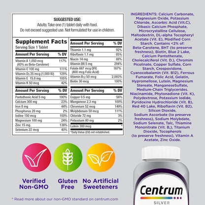 Centrum Silver Women's Multivitamin for Women 50 and Over, 200 Tablets