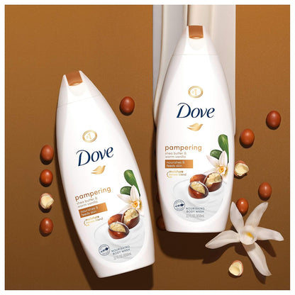 Dove Pampering Body Wash Nourishes & Feeds Skin Shea Butter with Warm Vanilla Effectively Washes Away Bacteria While Nourishing Your Skin 22 oz 2 Count