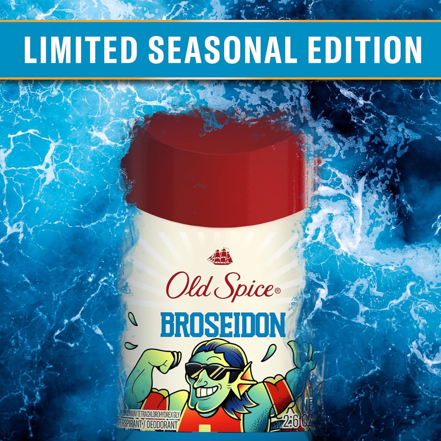 Old Spice Dry Feel Antiperspirant Deodorant for Men, Summerdudes, 24/7 Sweat & Odor Protection, 24/7 Sunny Freshness & Long Lasting Scent, Invisible Solid, Broseidon with Ocean Surf Scent, 2.6 oz