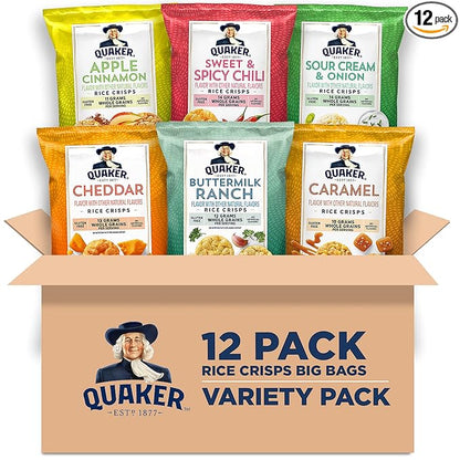 Quaker Rice Crisps, 6 Flavor Variety Pack, 12 Count