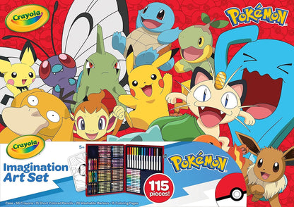 Crayola Pokémon Imagination Art Set (115pcs), Kids Art Kit, Coloring Supplies, Pokemon Toys, Pokemon Gift for Boys & Girls, Ages 5+
