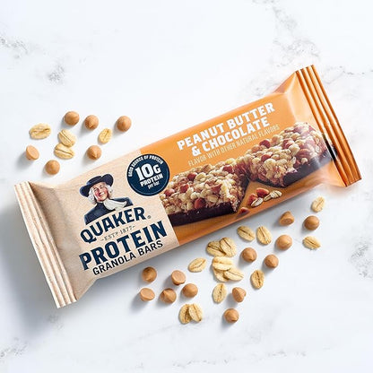 Quaker Protein Granola Bars, 2 Flavor Variety Pack, 10g Protein, 1.41 oz Bars, 20ct
