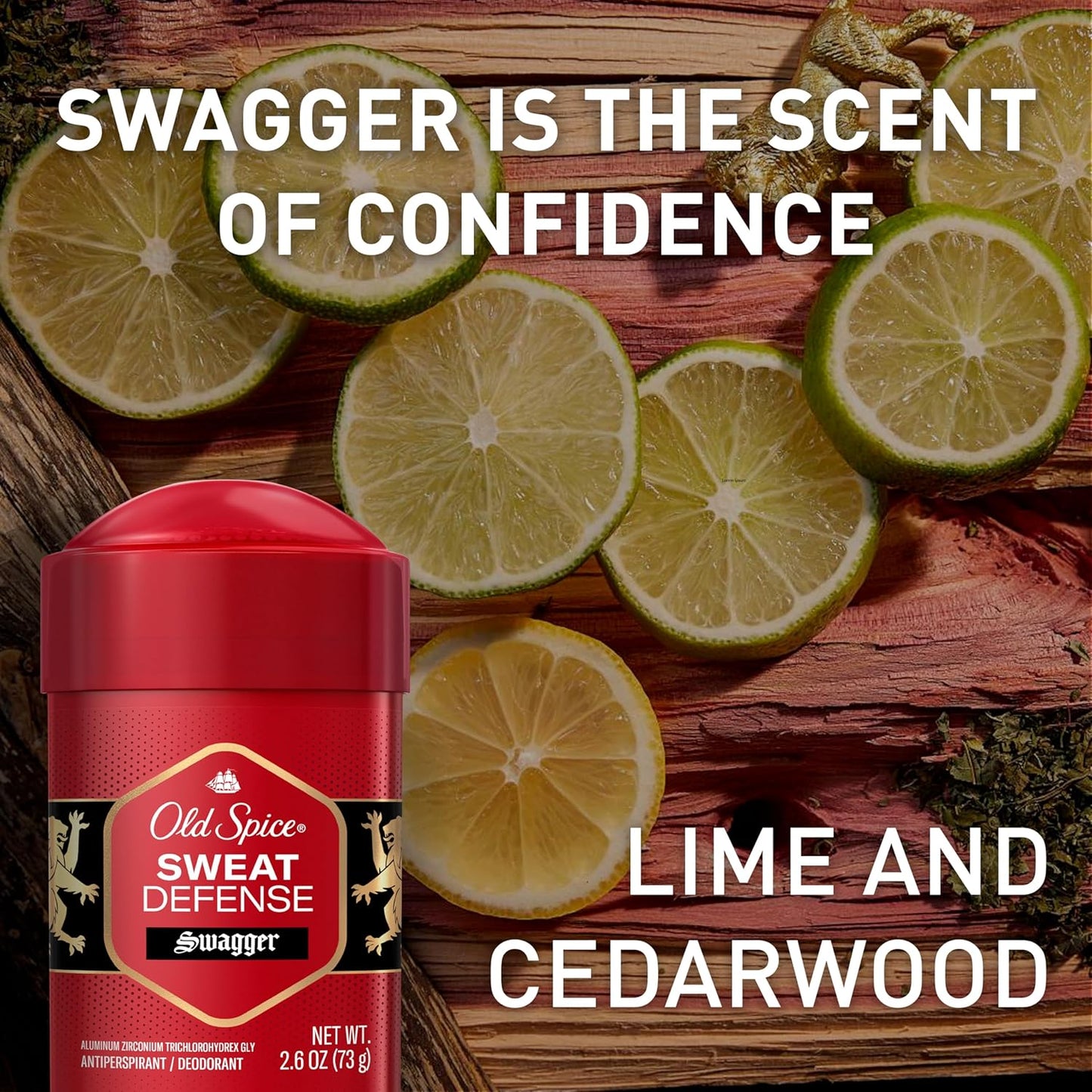 Old Spice Sweat Defense Antiperspirant & Deodorant for Men, 24/7 Ultimate Sweat Protection, Long Lasting Scent, Soft Solid, Swagger with Cedarwood Scent, 2.6 oz (Pack of 12)
