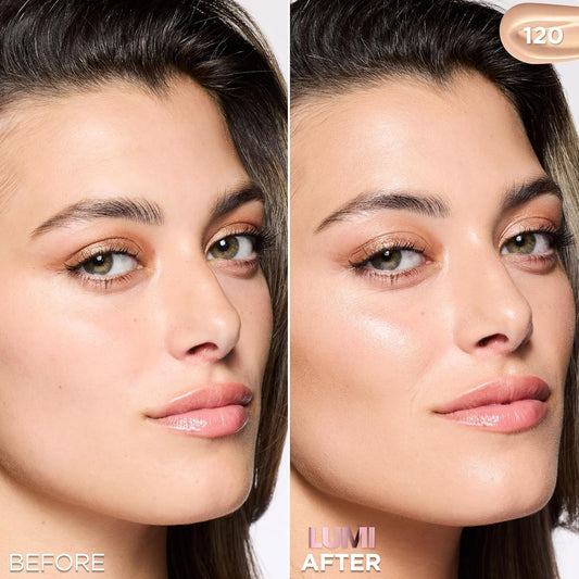 L'Oreal Paris Lumi Le Glow Skin Tint, Lightweight Water-Based Tinted Serum with Foundation-Like Coverage, Glow Illuminator, Neutral 120, 0.85 Fl Oz