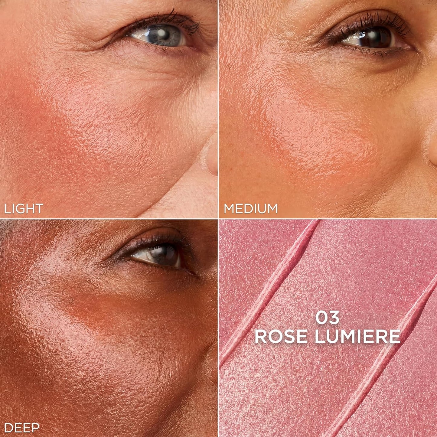 L'Oreal Paris True Match Hyaluron Tinted Balm Embellisher, Buildable Cream Blush and Highlighter Makeup for Radiant Skin, Hydrating, Lightweight, Non-Comedogenic Formula, Rose Lumiere